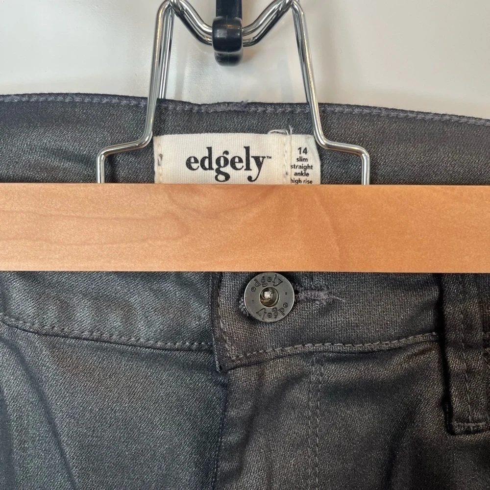 2/$30 Edgely Dark Wash Black Shimmer Womens Jeans sz 14 slim